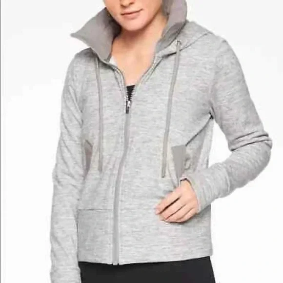 Athleta Victory Primaloft Full Zip Hooded Jacket in Heather Gray Size Small - Picture 15 of 15